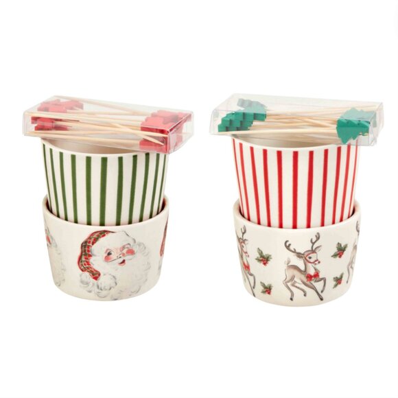 Vintage Christmas Ramekin Sets - Picture 1 of 7